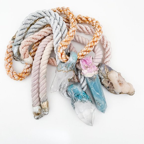 Adina Mills Extra Large Rope Necklace with Crystal Point Pendant - Picture 9 of 10